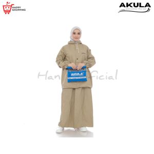 JAS HUJAN SETELAN WANITA ROK AKULA BAHAN PVC TEBAL DAN ELASTIS ANTI REMBES