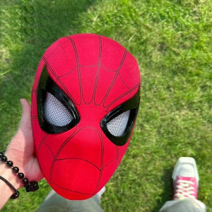 Bandai | 2026 Popular Breathable Spider Man Miles 11 Electronic Mask Moving Glowing LED Eyes Control Cosplay Headgear for Cool Gift