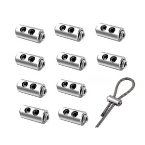 10pcs 2/3mm Wire Rope Clamp Cable Clip Fastener Adjustable Screw Copper Metal Fixture Sling Fixing Accessories
