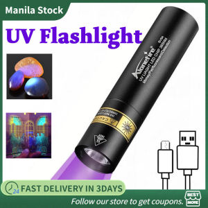 UV Flashlight Zoom Mini 395/365nm UV Flashlight USB Rechargeable Portable Money Detector Torch Money-checking Flashlight