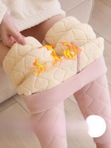 Miiow | Womens High Waist Thickened Woolen Fleece Lined Base Layer Pants Autumn Winter Plus Size Warm Cotton Trousers Slimming Effect