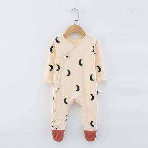 ชุดนอนผ้าฝ้ายหนาแขนยาวสำหรับเด็ก เสื้อคลุมกันหนาวแบบสวมหัว ปกตั้ง ไม่มีฮู้ด สำหรับเด็กชายและเด็กหญิง ฤดูใบไม้ร่วง/ฤดูหนาว