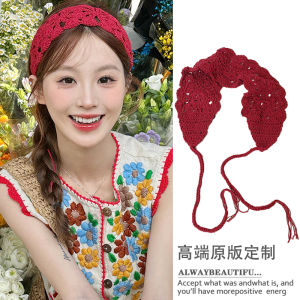 Trendy Knitted Hairband Wide Edge Womens Fashion Accessories Spring Summer Forest Girl Versatile Handmade Wool Headwear