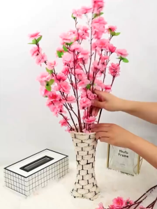 1/5/10 Bunches – Artificial Cherry Blossom Branches suitable for home wedding party and landscape decoration