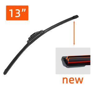 YONGRUN 1PC Dual Rubber Strip Wiper Blade Car Windshield Wiper Universal J/U Hook Boneless Double-Layer Rubber Strip Wiper