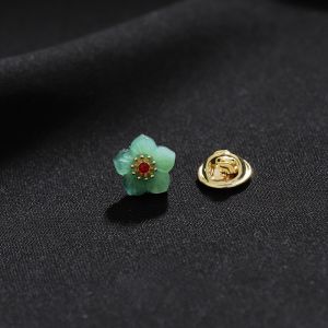 Silk Seamless Magnetic Chest Pin Anti-Light Vintage Flower Brooch New Chinese Style Pin Fixed Clothes Fashion Jewelry Accessory
