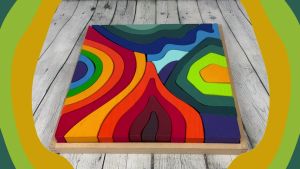 [❤MSIA READY STOCK❤] INS Montessori Nature Wooden Large Four Elements Building Set Wooden Blocks with Storage Tray