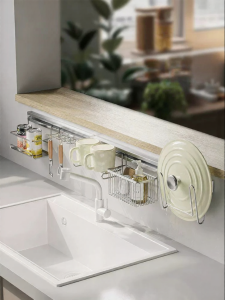 YUSHIJIA | Wall Mounted Dish Rack Stainless Steel Kitchen Storage
