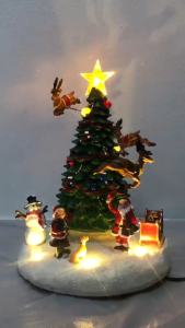 Illuminated Christmas Tree & Santa Decoration