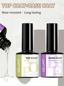 XEIJAYI 2Pcs 8ml Strong Base Coat Anti Scratch No Wipe Gloss Top Coat Soak Off UV LED Nail Gel Polish For Home Salon