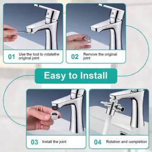 Shower Diverter Valve 3 Way Kitchen Tap Diverter Brass Sink Faucet Splitter M22 X M24 Adapter Replacement Part for Bathroom Tub