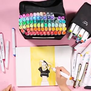 MOSTIN Painting Markers Manga Sketching Markers Art School Supplies Permanent Marker 24/48/80Colors