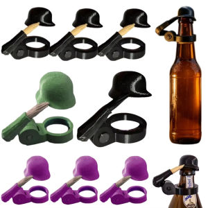 Potdemiel | 1/3/5/pcs Helmet Creative Craft Beer Bottle Caps Reusable Dust-proof Lid Saluting Pose Assorted Caps BBQ Party Bar Beer Gifts