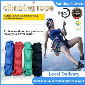 【SFS】12mm double hook camping tools outdoor camping climbing umbrella rope hiking rock sports equipment safety rope climbing strong rescue escape climbing rope