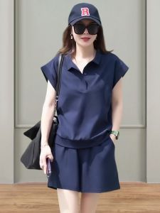 Fashionable Pure Cotton Summer Womens Clothing Set Elegant Versatile High-End Feel Two-Piece Suite Stylish Quality Ladieswear