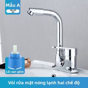 Vòi Rửa Lavabo Tay Nắm Đôi Điều Chỉnh Nhiệt Độ