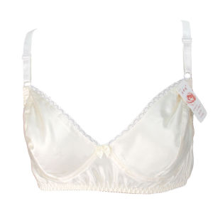 Plus Size C Cup Silk Bra Breathable Ultra-Thin Breathing Mulberry Silk Bra without Steel Ring Sponge-Free Underwear