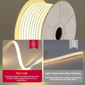 RUILUO | No Flicker LED Strip Light 220V Waterproof Flexible Self-Adhesive