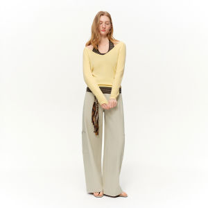 DUSHU | Layered Beauty Halter V-Neck Real Two-Piece Knit Set