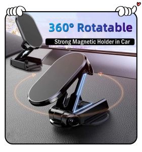 Car Holder Magnetic Lipat Foldable Dashboard Mobil Putar 360° Adjustable