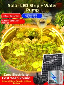 BONADUO | Solar-Powered Fish Tank Pump with Filtration Aeration and LED Lighting