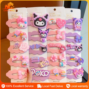Sanrio Childrens Hair Clip Baby Cute Cartoon Hair Clip Girl Kuromi Headwear Little Girl BB Clip Hair Clip Hair Accessories
