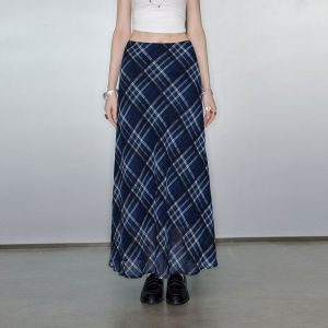 Unifree | American Retro Gingham High Waist Slim Fitting Skirt