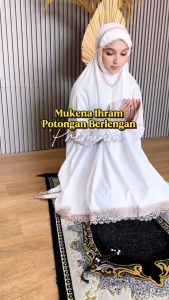 Mukena Ihram Putusan Hitam dan Putih Nitaranz