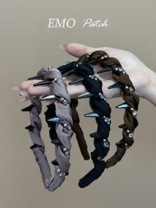 Anti-Slip Fabric Hairpin Hairband WomenS Brochure Shattered Hair Tied EverydayFace WashingSilk Toweling Hairband High Top Skull