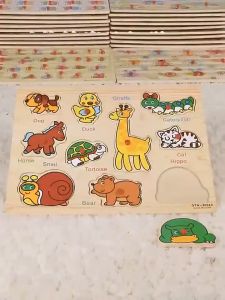 KIDS Wooden Hand Grip Jigsaw Puzzle Alphabet Wood 儿童拼图 Baby Early Education Montessori Toddler Toys Kayu Bayi Knob Puzzl