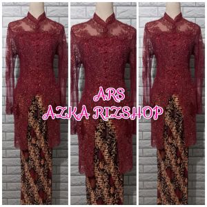 set kebaya wisuda mocca + kebaya payet serbaguna + longtorso dan rok prisket