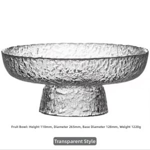 ZHIZHOU | Decorative Glass Serving Bowl for Fruits Salad Nuts