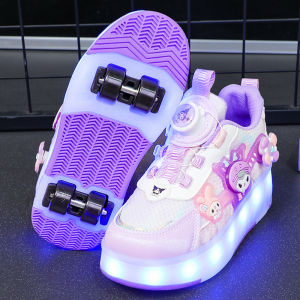 Giày Trượt Patin Cho Trẻ Em LED Giày Thể Thao Cho Bé Gái Mùa Thu 2025 Giày Chạy Bộ Cho Trẻ Em Có Bánh Xe Giày Trượt Patin Kuroko