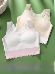 Miiow | High Elastic Sports Bra For Girls Underwear Development Period Shockproof Seamless Vest Suitable For Primary And Junior High School Students