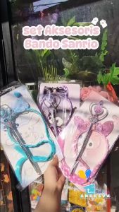 Set Aksesoris Bando Sanrio edisi kuromi melodi cinnamoroll / Aksesoris Pesta Tema sanrio melodi / bando kuromi rambut kepang / Play Set Sanrio  Braid Hair kuromi / set tongkat bando bandana cinnamoroll