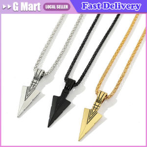 Personality Fashion Punk Striking Mens Vintage Spearhead Arrowhead Pendant Necklace for Men Stainless Steel Chocker