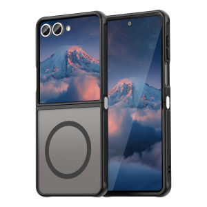 Magnetic for Samsung Galaxy Z Flip 7 CaseShockproof Drop Thin Protective Phone Case Cover for Galaxy Z Flip 7[Compatible for Magnetic] Translucent Matte Folding Protective Slim CaseBlack