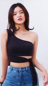 AD-BORA CROP TANK TOP JERSEY ONE SHOULDER 010 (S/M/L)
