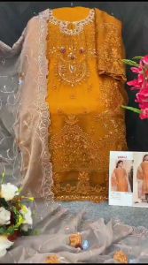 [PRE-ORDER] Ready Made Heavy Orgenza With Embroidery Suit (10-15 days delivery)