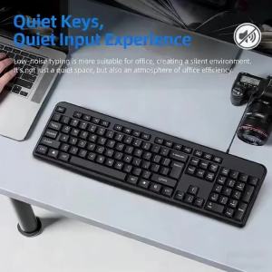 kebidumei | KEBIDUMEI 104 Keys Classic Wired Keyboard USB Gaming Keypad Ergonomic Standard Keyboard Computer Accessories For Office Desktops