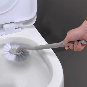 แปรงล้างห้องน้ำแบบมีด้ามจับยาวโค้งง่ายสำหรับใช้ในบ้าน แปรงล้างห้องน้ำแบบไม่มีร่องรอย ขนนุ่ม แปรงล้างห้องน้ำแบบใช้ซ้ำได้