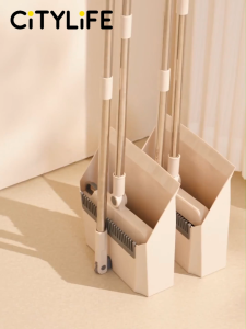 Citylife Rotatable Broom and Wind Proof Dust Pan with Broom Comb Broom Set Non-Stick Broom Magic Wiper Set