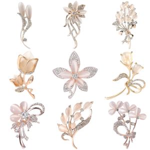 Trâm Cài Hoa Đá Mắt Mèo Đính Đá Giả Kim Cương Dành Cho Nữ Chất Liệu Hợp Kim Kẽm Kiểu Dáng Côn Trùng Dùng Làm Phụ Kiện Trang Sức Cho Tiệc Chiêu Đãi Balo.