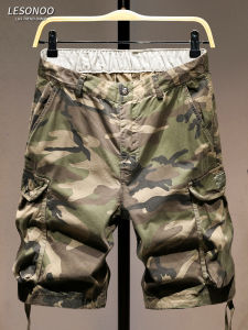 LIANSENNIAO | American Style Multi-Pocket Loose Straight Fit Shorts