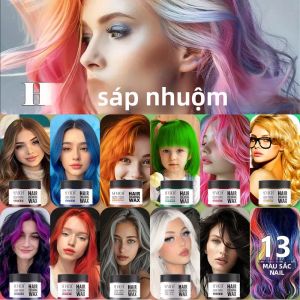 Sáp Nhuộm Tóc Tạm Thời 13 Màu 50g Giữ Màu Lâu Kem Tạo Kiểu Tóc Tự Làm Cho Trẻ Em Tạo Màu Tóc Sáng Tạo