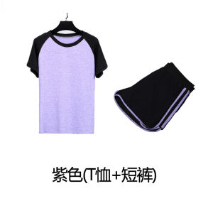 Womens Yoga Fitness Sportswear Set Loose Morning Run Quick Dry Large Size Running Clothes Fashionable New Style Polyester Fabric