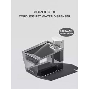 POPOCOLA Cordless Pet Water Dispenser / Water fountain 2.2L - 5000mAh Rechargeable Battery