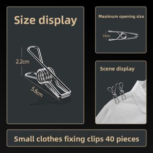 FAJIENUO | Stainless Steel Multi-Function Windproof Clothes Drying Clips Large Size