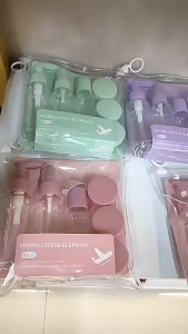 Travel bottles for toiletries refillable Multiple Capacities Empty Press Type Shampoo Body Wash Lotion Bottle 6 in 1 Liquid Soap Dispenser Bottle Travel Bottle Set