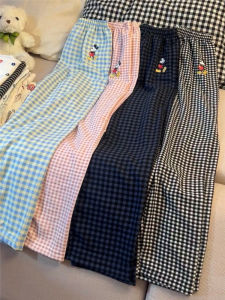 Quần Ngủ Kẻ Caro Mùa Hè Cho Cặp Đôi Quần Dài Đi Dạo Ngoài Trời Quần Dài Mỏng Mặc Ở Nhà Quần Dài Mùa Xuân Thu Quần Dài Mùa Hè